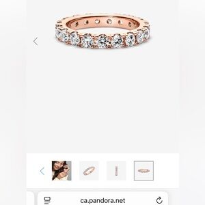 Pandora ETERNITY BAND Rose Gold size 6